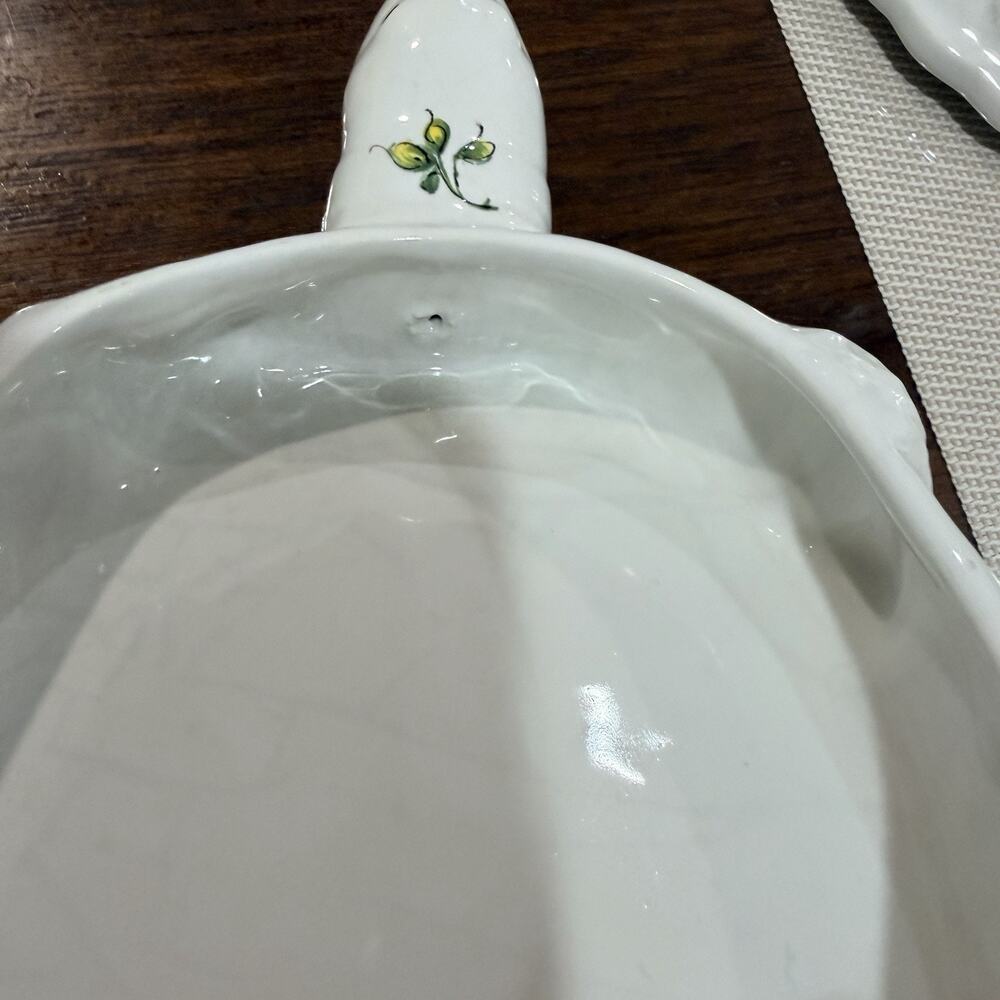 Vintage Ceramic Turtle Covered Dish-Hand Painted Floral Trinket Box Cottage core - Picture 12 of 12